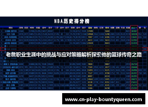 老詹职业生涯中的挑战与应对策略解析探索他的篮球传奇之路